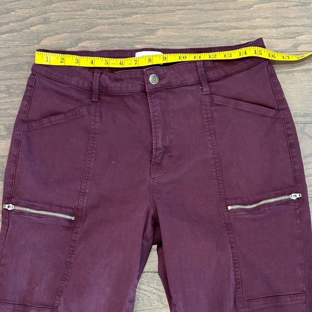 Pistola Zip Pocket Skinny Pants Burgundy Wine Stretch Utility Jeans Size 31 - Picture 5 of 9